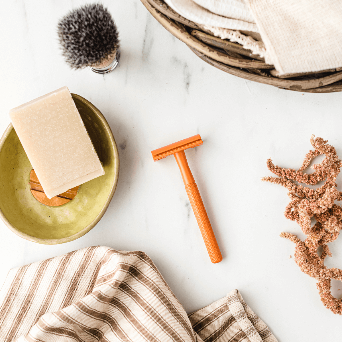 Metal Safety Razor - Vivid Orange | Shoreline Shaving | Life Before Plastic